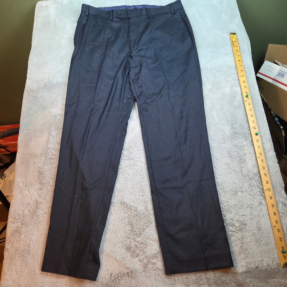 Lauren Ralph Lauren Flat Front Stretch Dress Pants Mens 36x32 Navy Blue